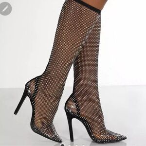 RHINESTONE SOCK HEELS